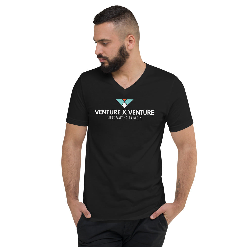VXV Logo Black V-Neck T-Shirt – Venture X Venture